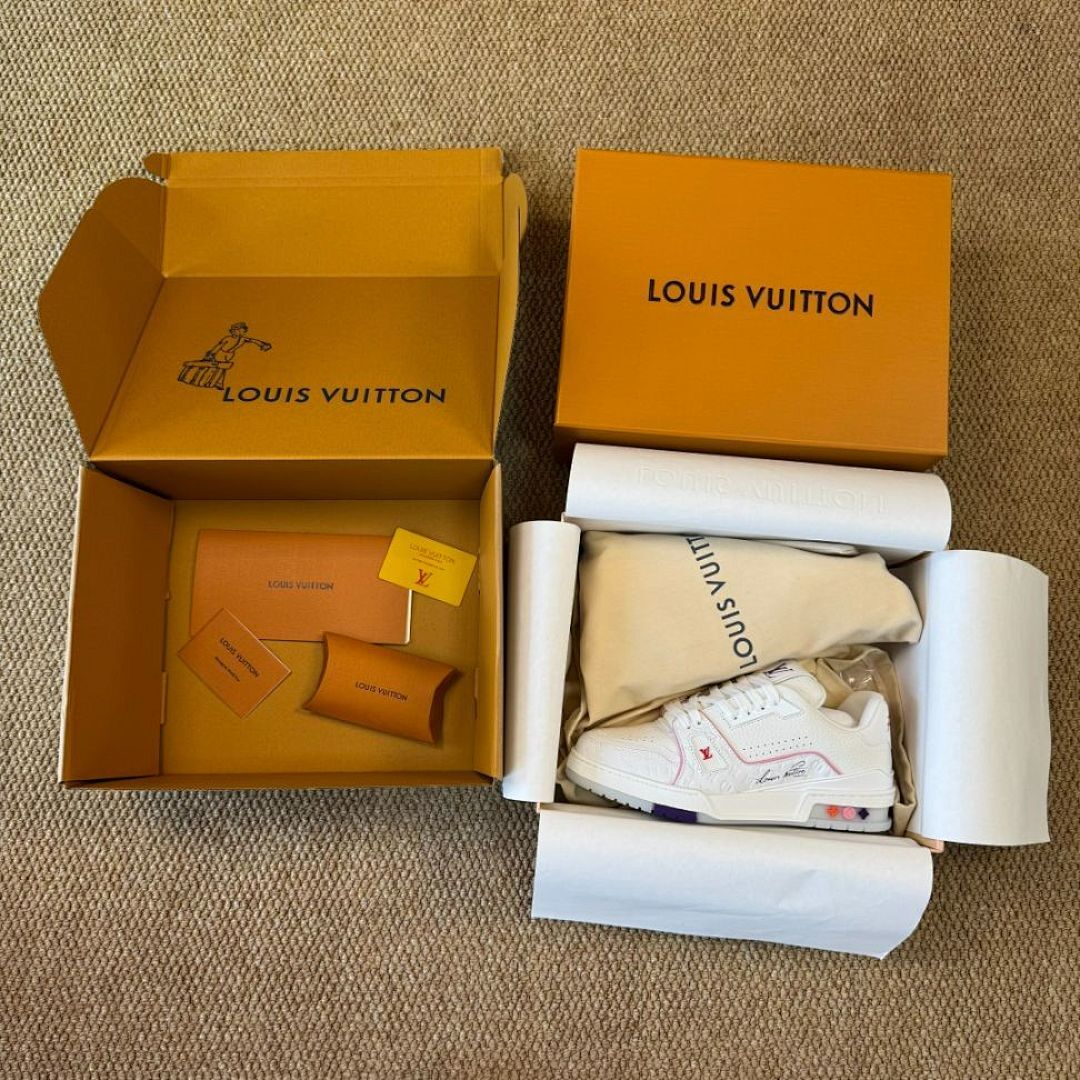 LV Trainer Sneaker White and Pink 1A9T4J
