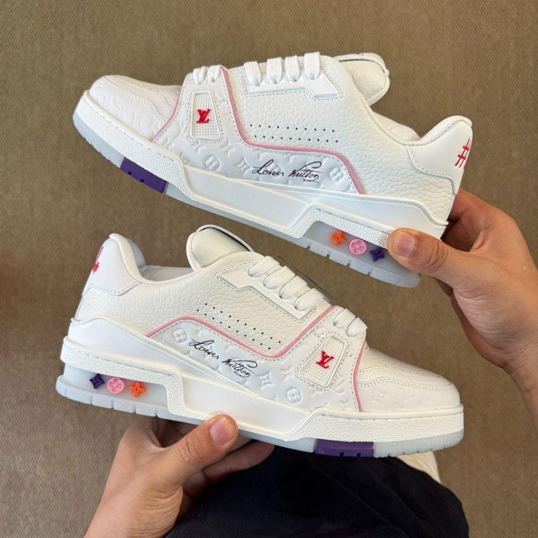 LV Trainer Sneaker White and Pink 1A9T4J