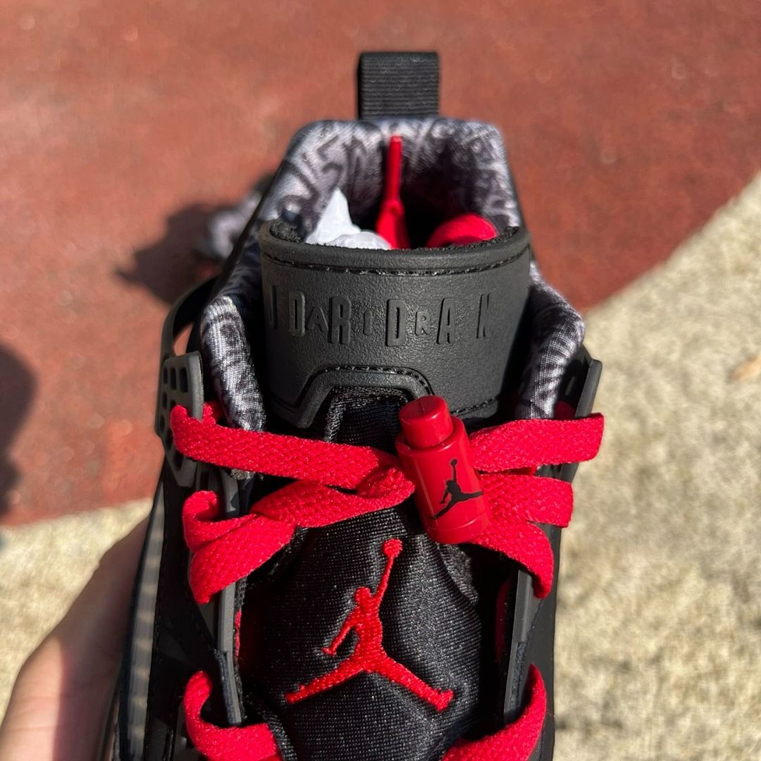 Air Jordan 4 Retro Black Lucid Green University Red