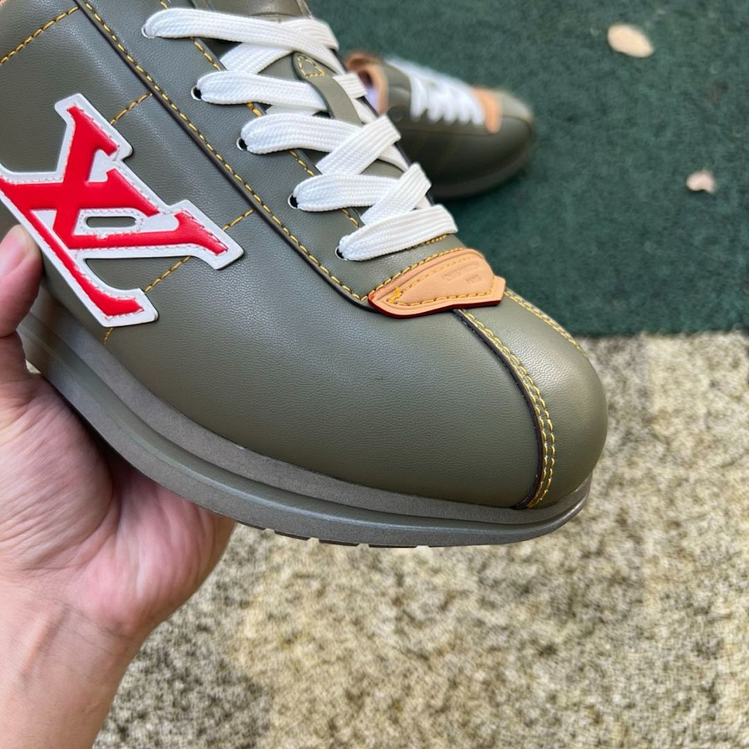 Louis Vuitton LV Runner Tatic Sneaker Khaki Red LV Logo