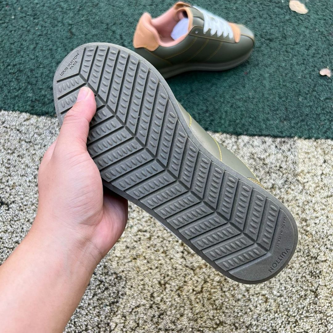 Louis Vuitton LV Runner Tatic Sneaker Khaki Red LV Logo