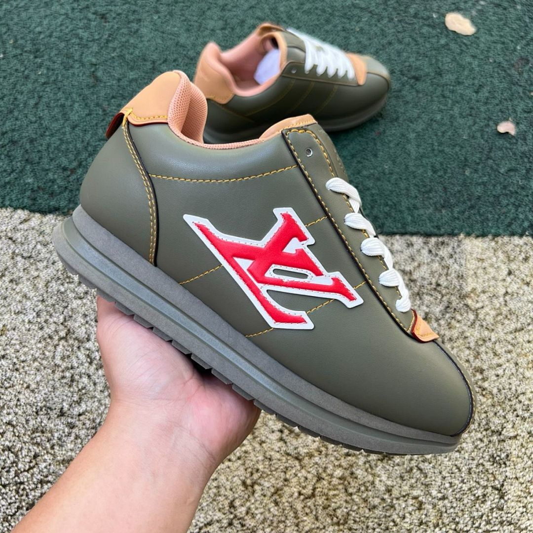 Louis Vuitton LV Runner Tatic Sneaker Khaki Red LV Logo