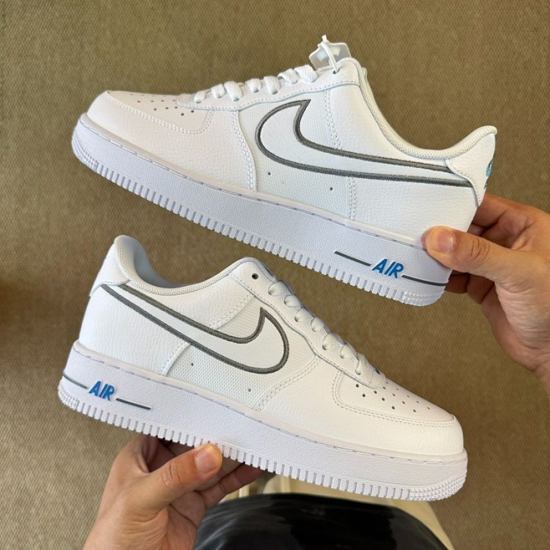 Nike Air Force 1 '07 White Wolf Grey Hyper Royal CW7577-101