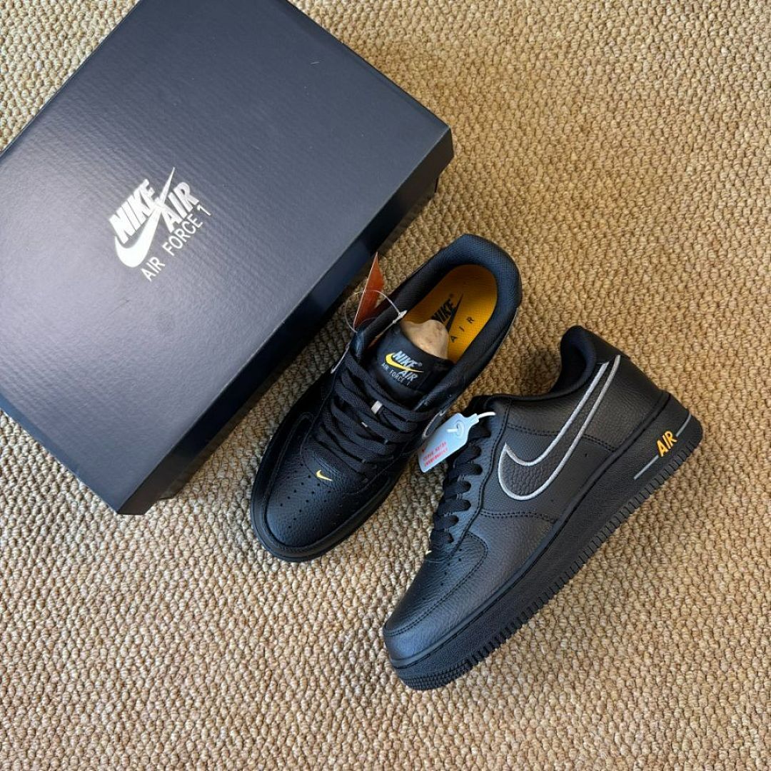 Nike Air Force 1 '07 Black White Yellow Strike DH7561-001
