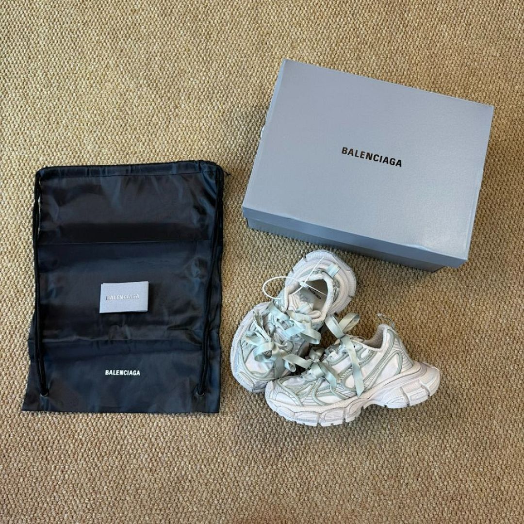 Balenciaga 3XL Trainer Sneakers Grey Green with Ribbon Laces