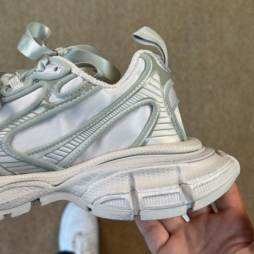 Balenciaga 3XL Trainer Sneakers Grey Green with Ribbon Laces