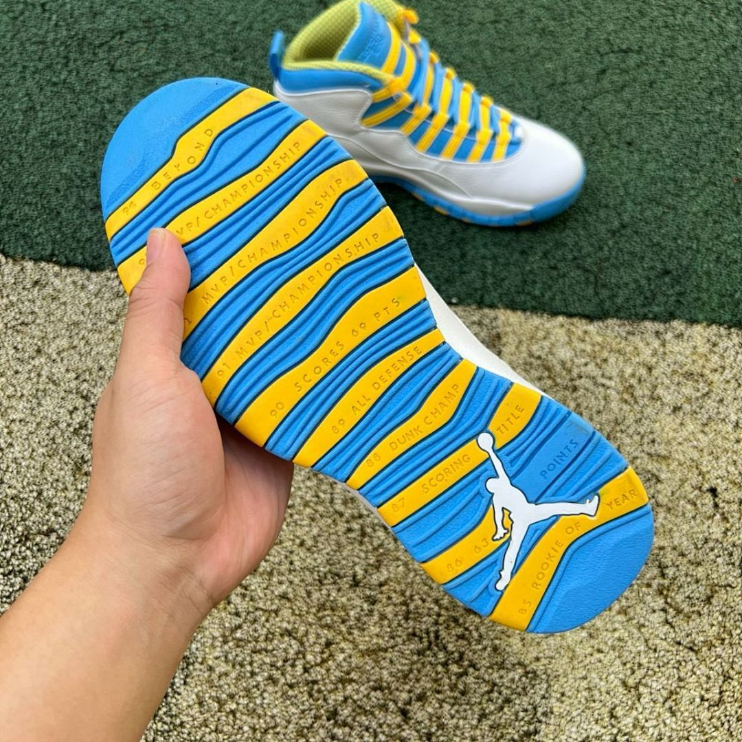 Air Jordan 10 Retro White University Blue Yellow