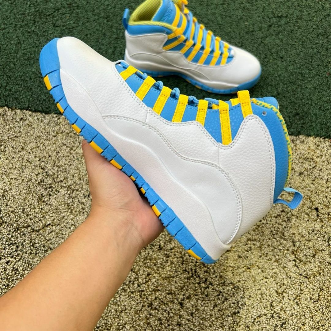 Air Jordan 10 Retro White University Blue Yellow