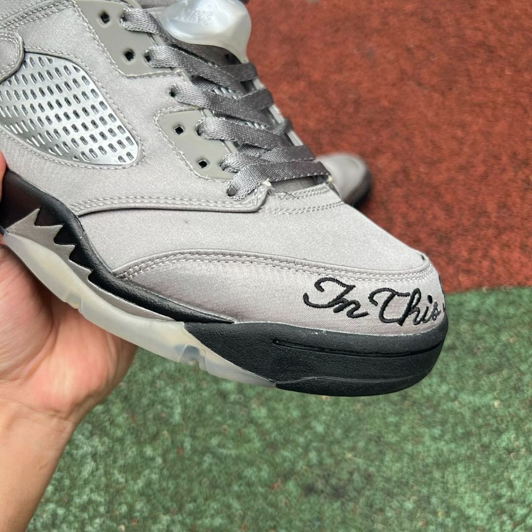 Air Jordan 5 Retro Carmelo Anthony PE "Family Flies Alone" Metallic Silver "10"
