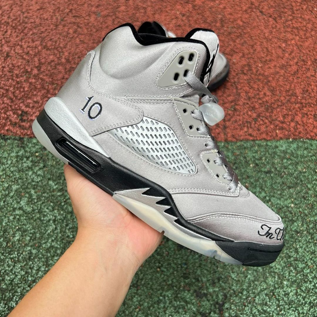 Air Jordan 5 Retro Carmelo Anthony PE "Family Flies Alone" Metallic Silver "10"