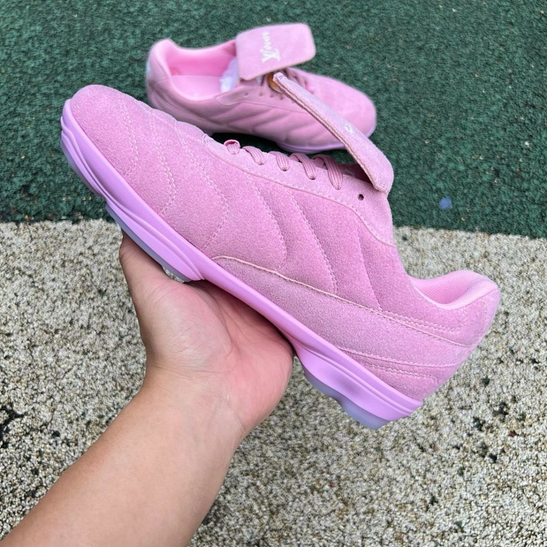 Louis Vuitton Pink Suede Football Boots