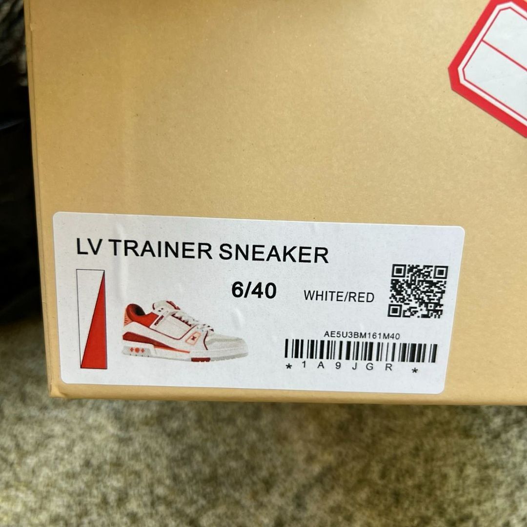 Louis Vuitton LV Trainer Sneaker White Red