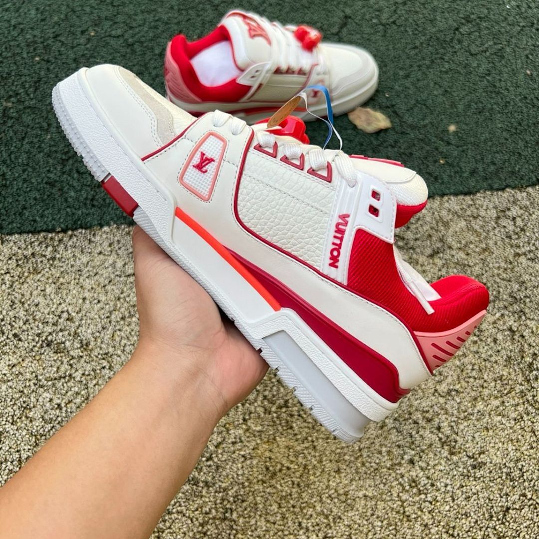 Louis Vuitton LV Trainer Sneaker White Red