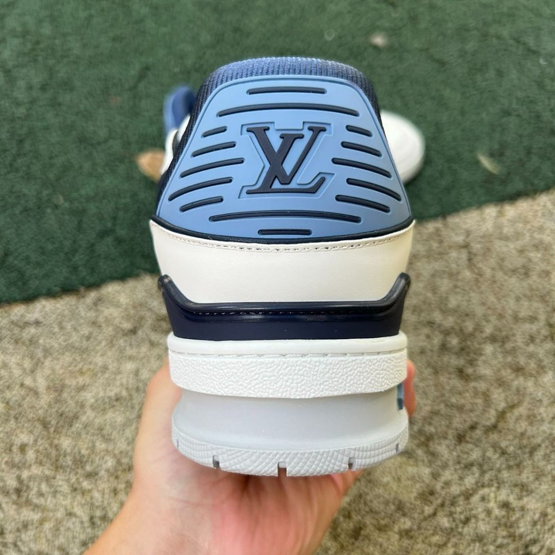 LV Trainer Sneaker Ecru and Blue 1A9ZFN