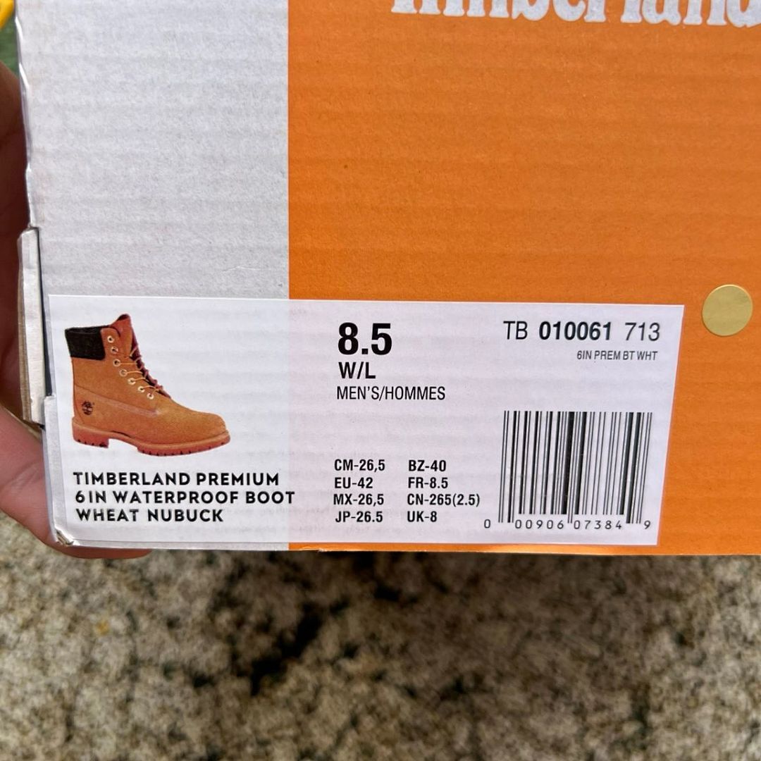 Timberland Men's 6-Inch Premium Waterproof Boot Wheat Nubuck 10061