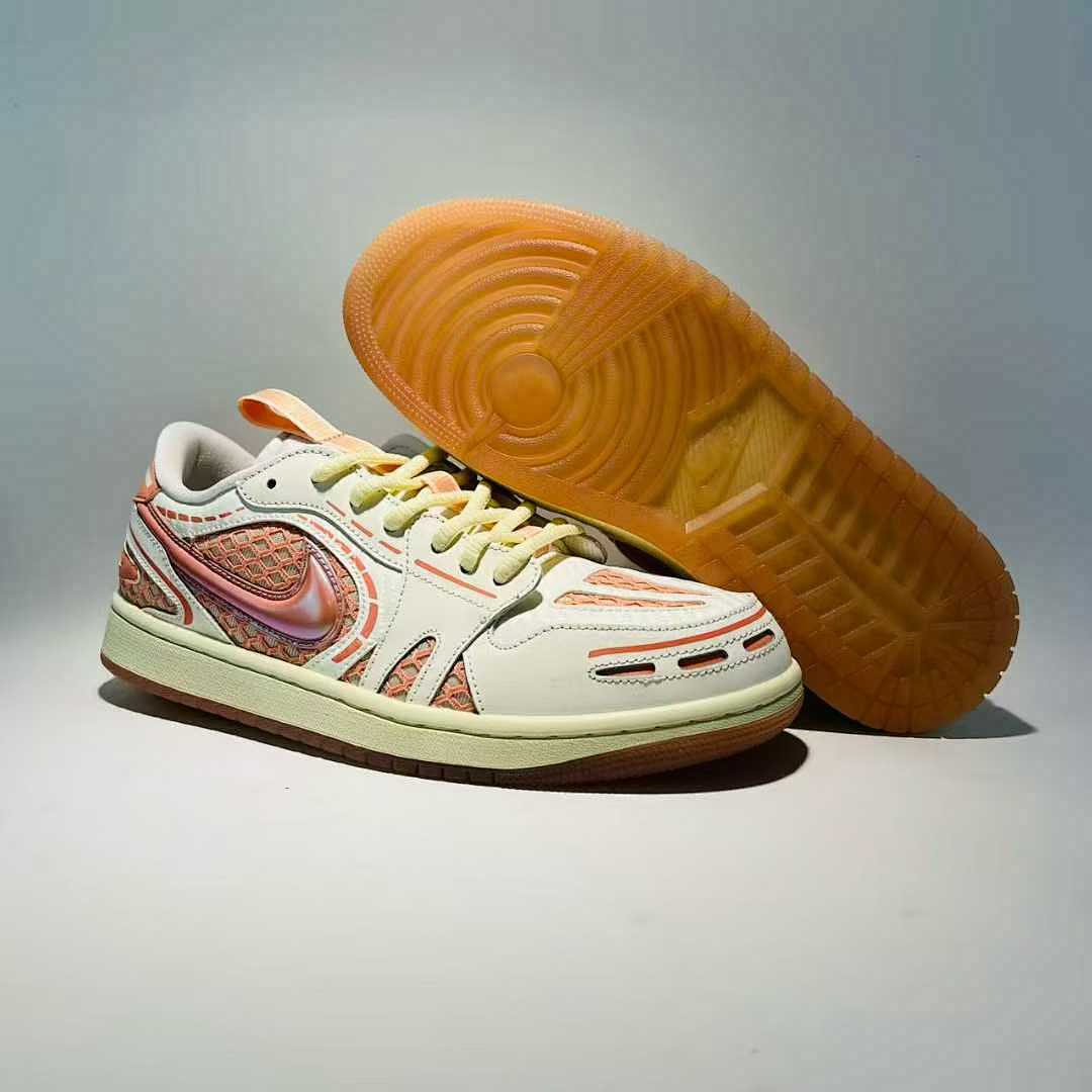 Nike Dunk Low Remastered White Vivid Orange Iridescent Scale Sneakers DX4357-100