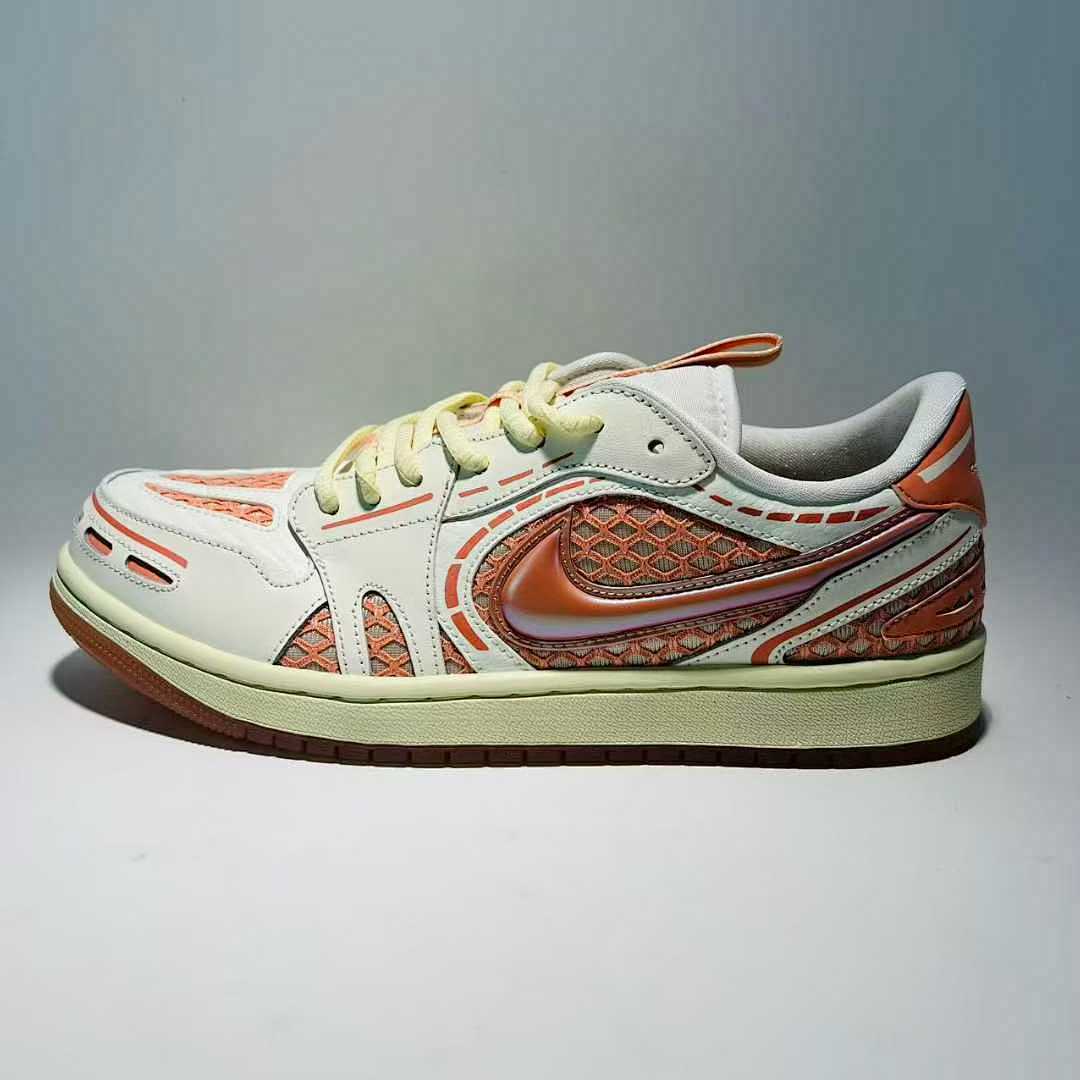 Nike Dunk Low Remastered White Vivid Orange Iridescent Scale Sneakers DX4357-100
