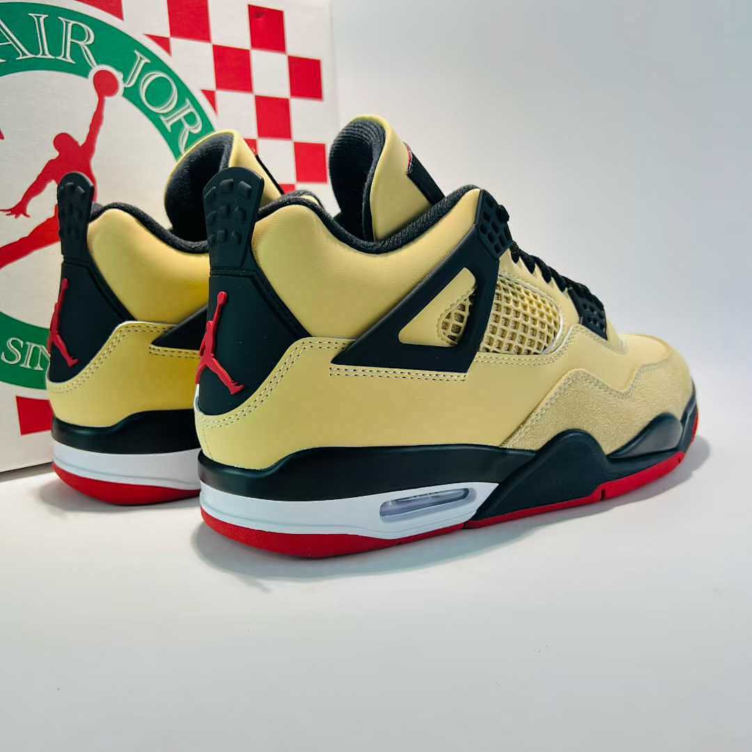 Nike Air Jordan 4 Retro Lightning Tour Yellow Black Red Shoes CT8527-700