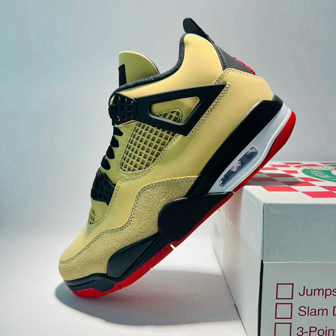 Nike Air Jordan 4 Retro Lightning Tour Yellow Black Red Shoes CT8527-700