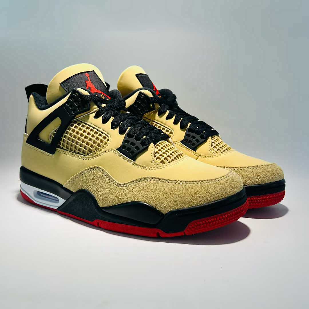Nike Air Jordan 4 Retro Lightning Tour Yellow Black Red Shoes CT8527-700