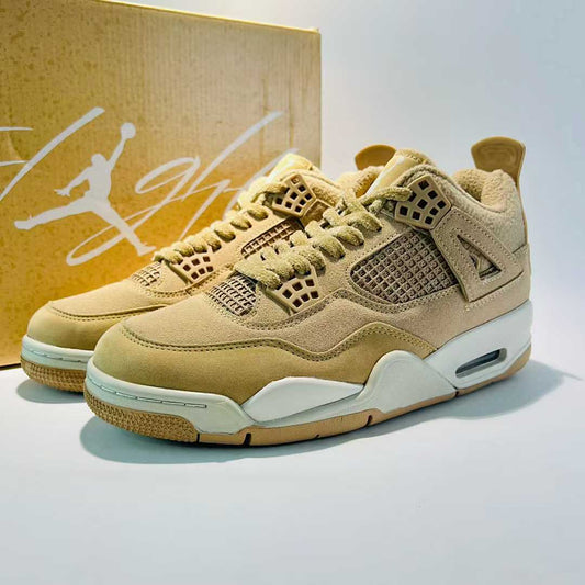 Nike Air Jordan 4 Retro 'Mushroom' Women's Suede Sneakers AQ9129-200 Tan Beige Lifestyle Shoes