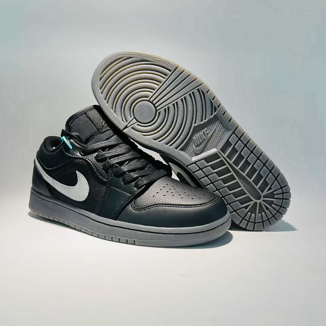 Nike Air Jordan 1 Low Black White Particle Grey Men's Casual Sneakers Shoes 553558-062