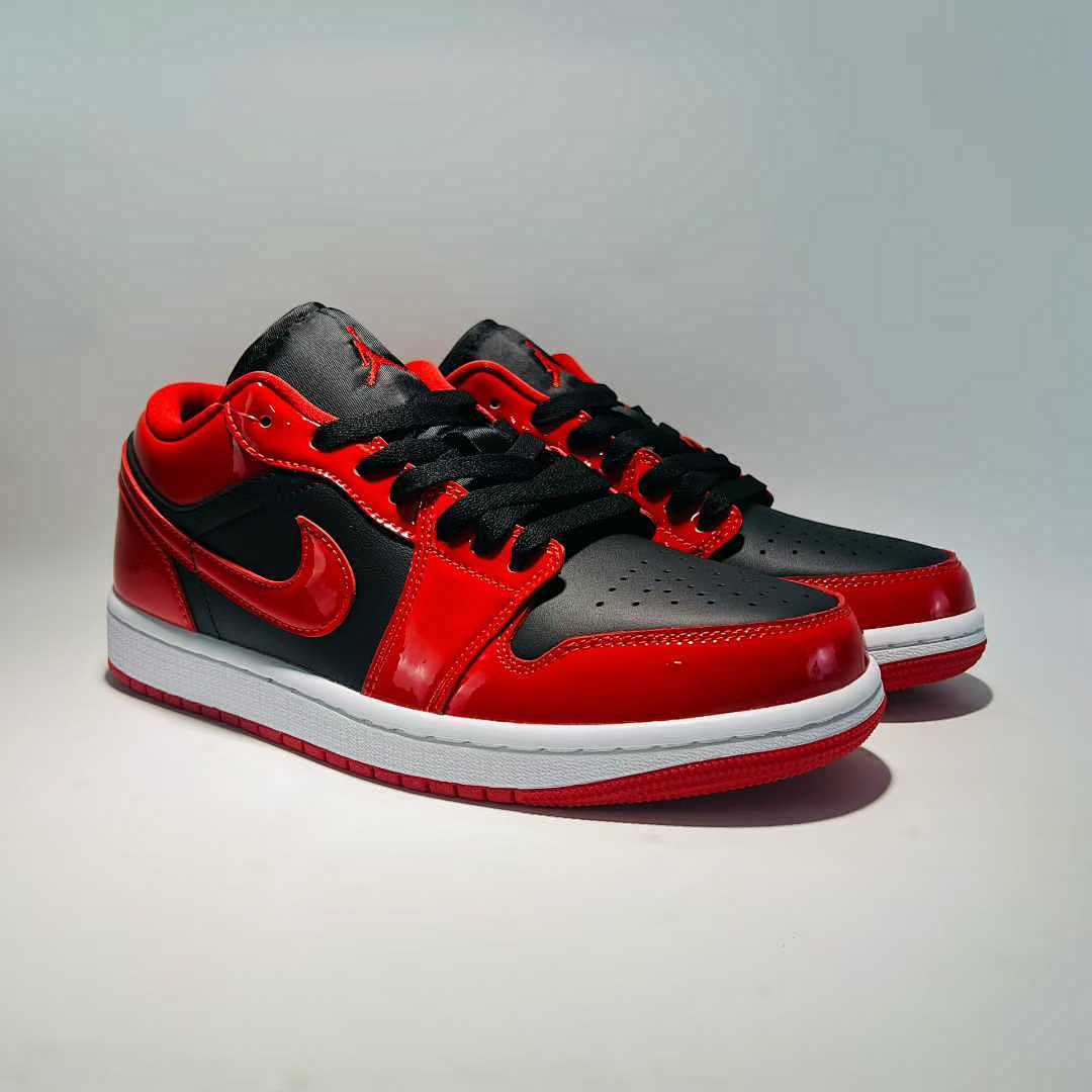 Nike Air Jordan 1 Low SE Patent Leather Bred Gym Red Black White Sneakers DM1705-006