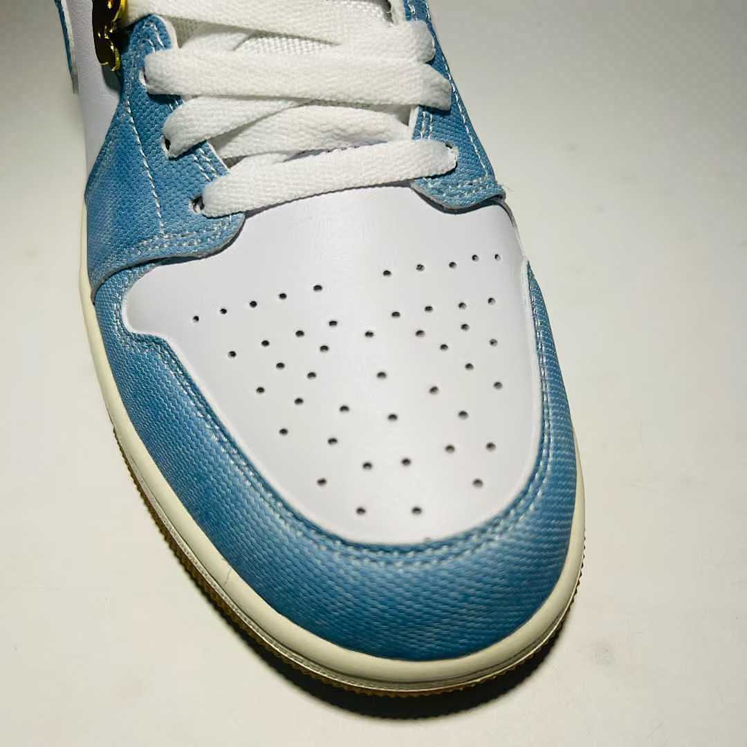 Nike Air Jordan 1 Mid Denim White Light Blue Gum Sole Sneakers DV9344-100