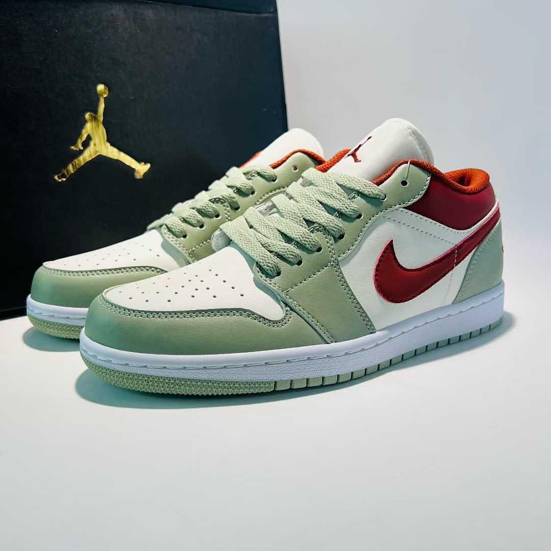 Nike Air Jordan 1 Low White Sage Pomegranate