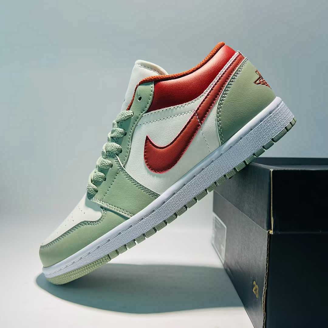 Nike Air Jordan 1 Low White Sage Pomegranate