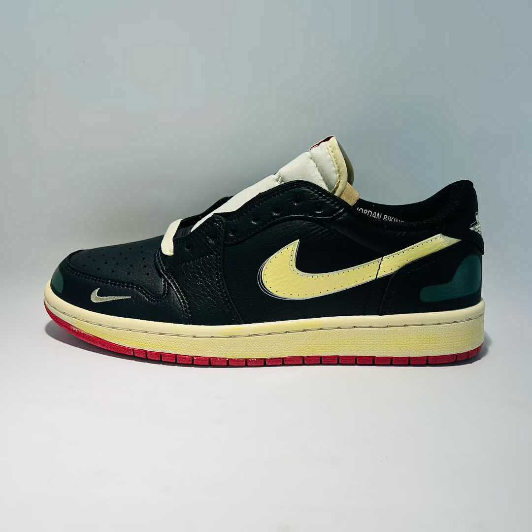 Nike Air Jordan 1 Low OG Travis Scott "Jumptown" Sample FQ4724-001 Black Green Red Sail Men's Sneakers Shoes