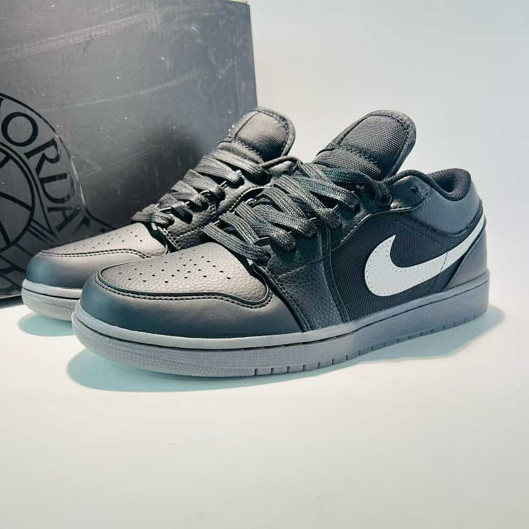 Nike Air Jordan 1 Low Black Dark Grey White Sneakers 553558-039