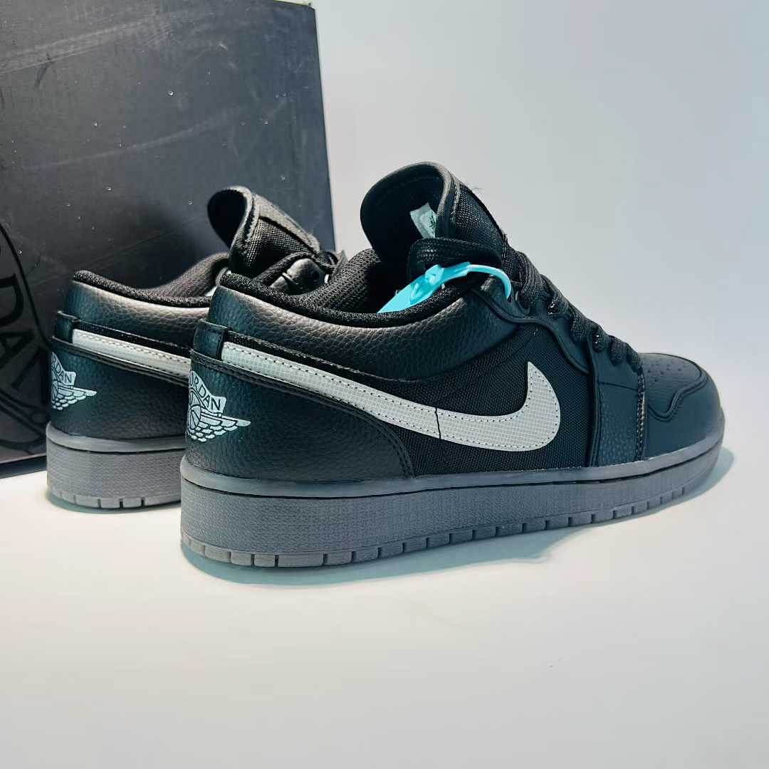 Nike Air Jordan 1 Low Black Dark Grey White Sneakers 553558-039