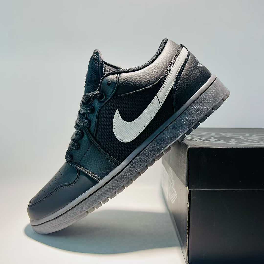 Nike Air Jordan 1 Low Black Dark Grey White Sneakers 553558-039