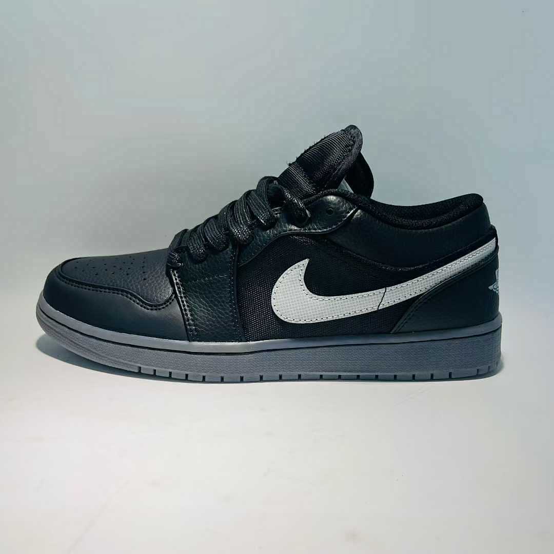 Nike Air Jordan 1 Low Black Dark Grey White Sneakers 553558-039