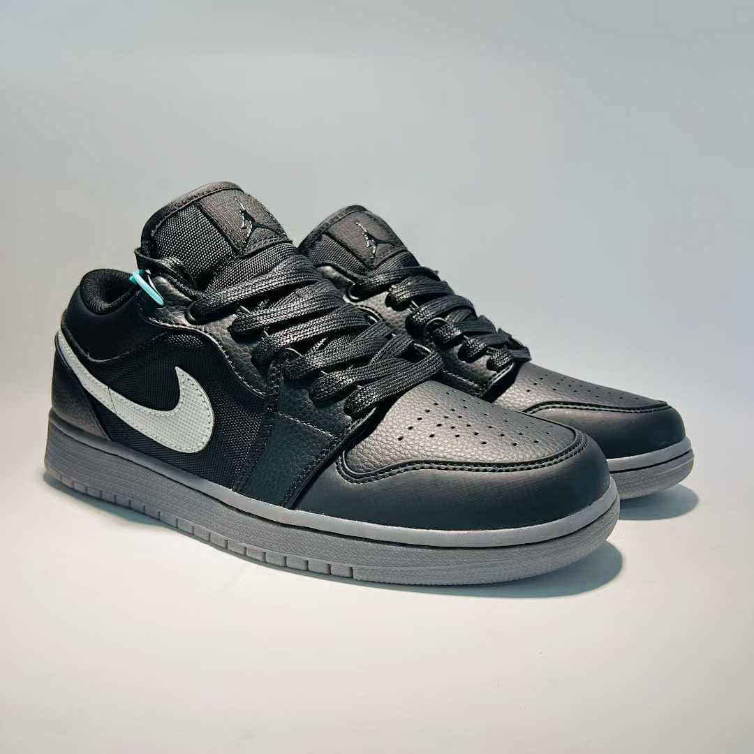 Nike Air Jordan 1 Low Black Dark Grey White Sneakers 553558-039