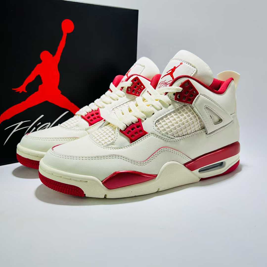 Nike Air Jordan 4 Retro Metallic Red White University Red Sneakers Shoes CT8527-112
