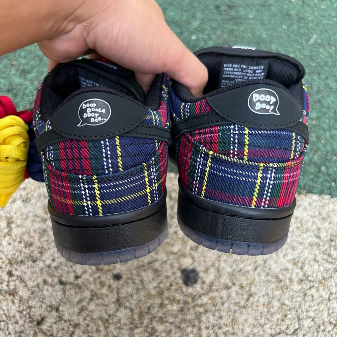 Nike SB Dunk Low Pro Multi-Color Plaid Black Sole