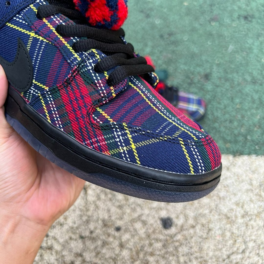 Nike SB Dunk Low Pro Multi-Color Plaid Black Sole