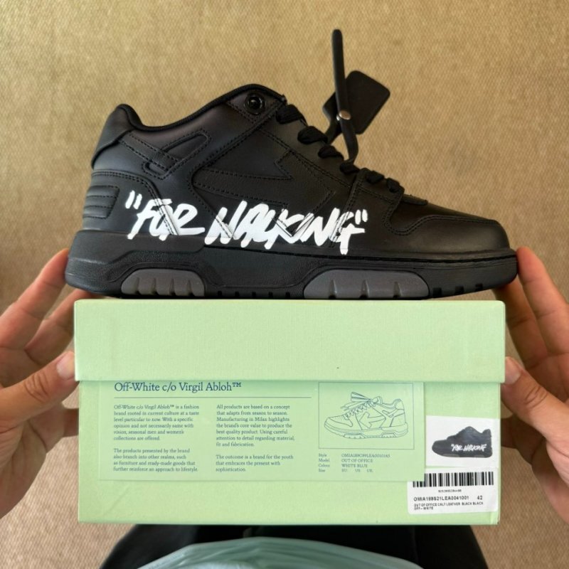 Off-White Out Of Office 'FOR WALKING' Low Top Sneakers Black