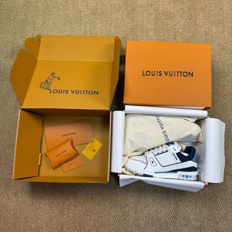 LV Trainer Sneaker 1A9J9C White and Navy Blue