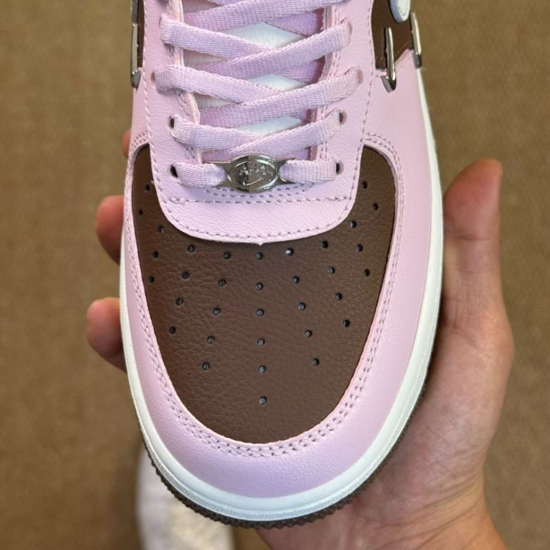 Nike Air Force 1 Low Pink Brown White Spike Studs