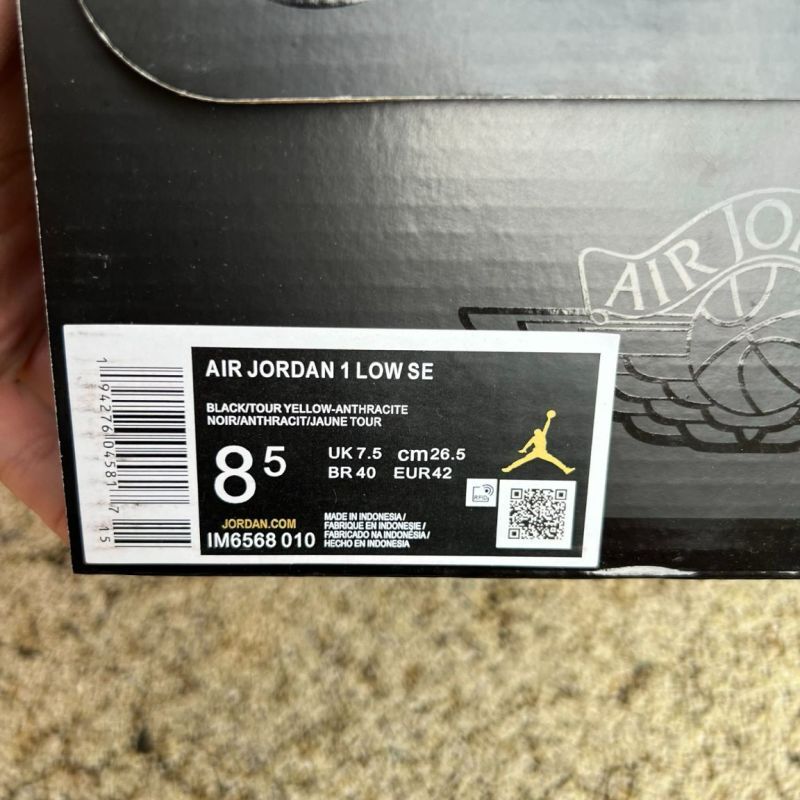Air Jordan 1 Low SE "Elephant Print" Black Yellow Ochre DZ4130-007