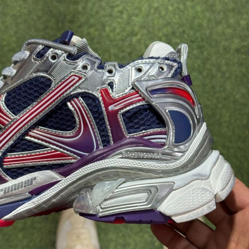 Balenciaga Runner Sneakers Navy Red Silver Purple 677403 W3RBN 4290