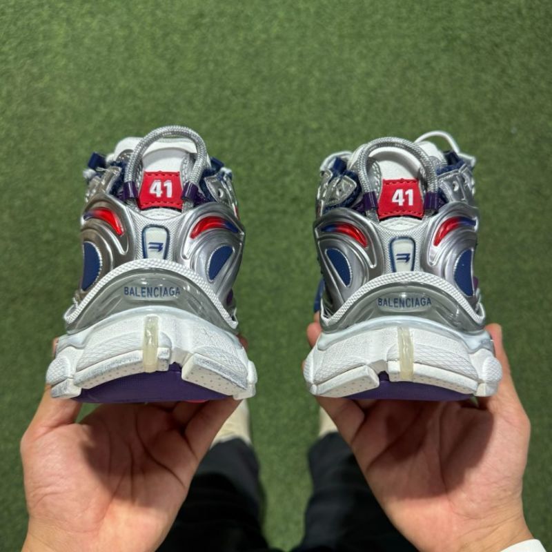Balenciaga Runner Sneakers Navy Red Silver Purple 677403 W3RBN 4290