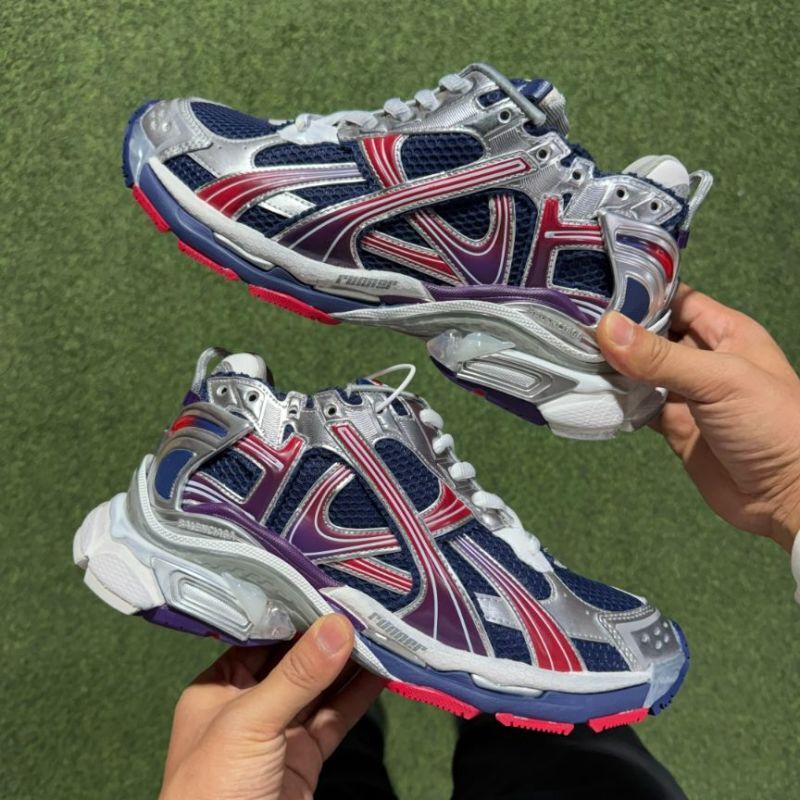 Balenciaga Runner Sneakers Navy Red Silver Purple 677403 W3RBN 4290