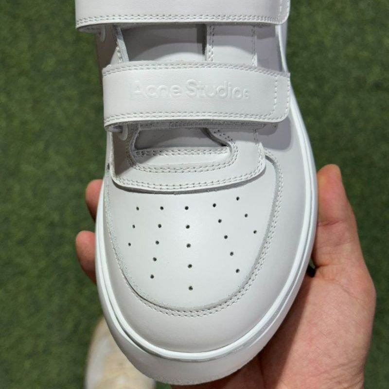 Alexander McQueen Women's White Leather Double Strap Oversized Sneakers