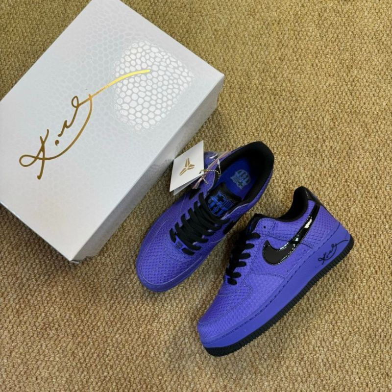 Nike Air Force 1 Low Custom Purple Snakeskin Kobe Bryant Mamba Signature
