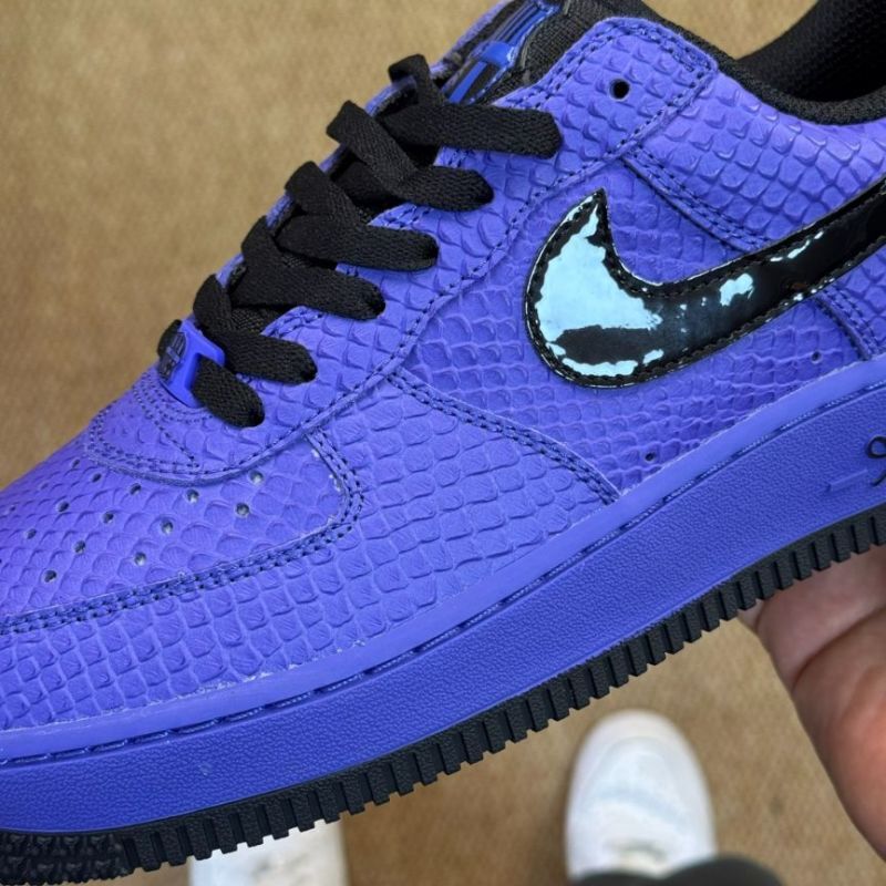 Nike Air Force 1 Low Custom Purple Snakeskin Kobe Bryant Mamba Signature