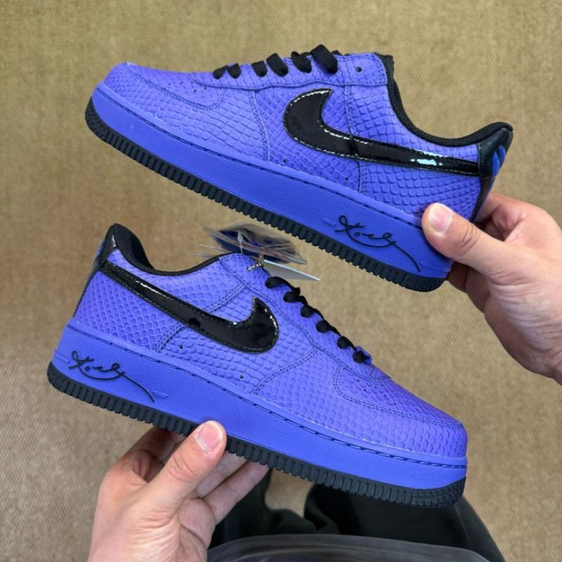 Nike Air Force 1 Low Custom Purple Snakeskin Kobe Bryant Mamba Signature